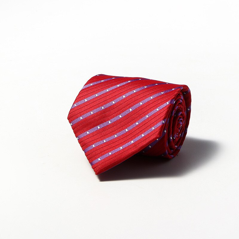 Luxury Fashion Striped Plaid Men's Tie Red Blue Grey Classic Neck Ties Leisure Business Wedding High Quality 8cm Silk Necktie