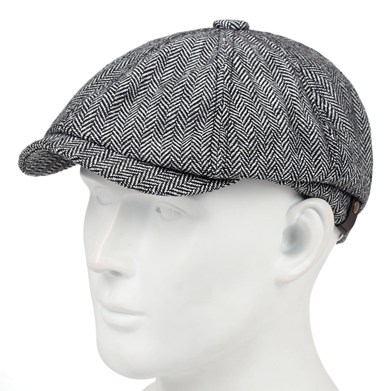 New fashion plaid beret versatile classic with a little elastic hats fashion three beret men's casual hat high quality caps