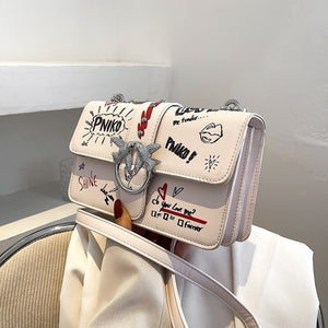 Swallow Sequined Crossbody Bag for Women 2020 New Fashion Rivet Shoulder Chain Bags Lady Purses and Handbags Wallet on Chain Cc