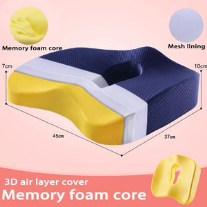 Memory Foam Seat Cushion Orthopedic Pillow Coccyx Office Chair Cushion Support Waist Back Cushion Car Seat Hip massage Pad Sets