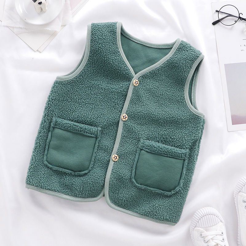 Gilet Double enfant bébé gilet fille et garçon gilet en peluche en automne et en hiver bébé fille vêtements d'hiver enfant en bas âge fille gilet