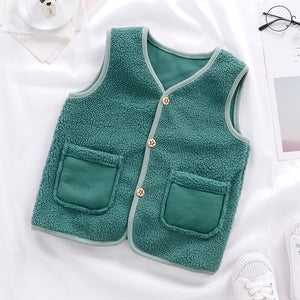 Gilet Double enfant bébé gilet fille et garçon gilet en peluche en automne et en hiver bébé fille vêtements d'hiver enfant en bas âge fille gilet