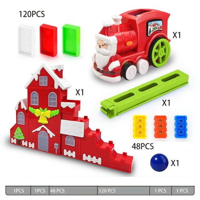 2020 Dominos Car Electric Model Juguetes Vehicle Educational Home Toys Blocks Train Domino Game for Children Boy Girl
