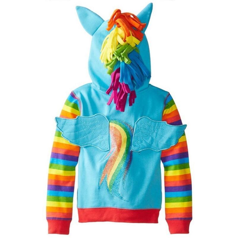 Manteau de printemps pour filles | Petit poney, dessin animé en coton, nouveauté sweat-shirt à capuche pour enfants, beaux manteaux, vêtements pour enfants