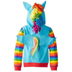 Manteau de printemps pour filles | Petit poney, dessin animé en coton, nouveauté sweat-shirt à capuche pour enfants, beaux manteaux, vêtements pour enfants