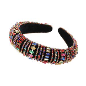 CN Baroque Full Crystal Hair Bands For Women Luxury Padded Diamond Headband Hair Hoop Christmas Gifts Christmas Hair Accessories