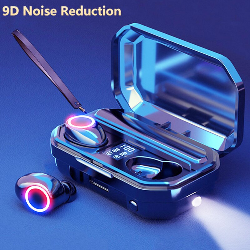 9D Noise Cancelling Wireless Headphones Bluetooth Sport Earphone Bluetooth 3300mah Touch Control Headphones Bluetooth Waterproof