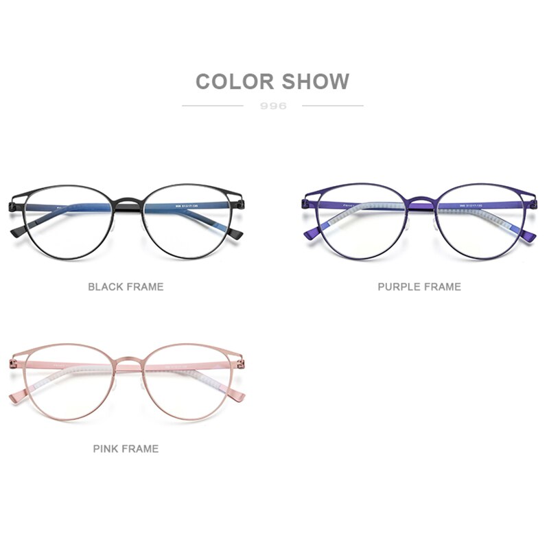 FONEX Alloy Glasses Frame Women 2020 New Vintage Round Myopia Optical Frames Prescription Eyeglasses Men Screwless Eyewear 996