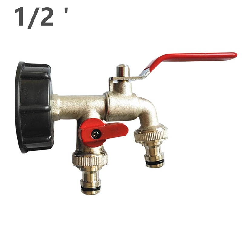 IBC Tank Adapter S60X6 1/2" Garden Hose Faucet Water Tank Hose Connector 3/4" Garden Tap Replacement Connector Fitting Valve