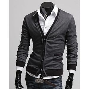 Zogaa 2021 Hot Dark Gray/Black Mens Fashion Simple Cotton Fake Pocket Zipper Man Imported Wool Sweater Cardigan Coat Jackets