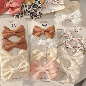4PCS/SET 2021 New Girls Leopard Hairpins Kids Sweet Hair Clips Barrettes Lovely Hair Bows Children Cute Kids Hair Accessories
