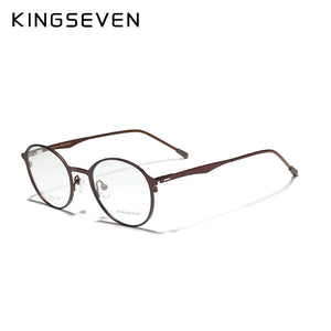 KINGSEVEN Original Titanium Optical Glasses Full Frame Men Ultralight Retro Round Myopia Prescription Eyeglasses Women Eyewear