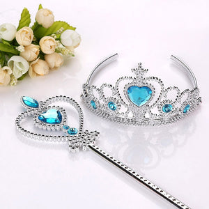 Frozen 2 Hair Wear Children Elsa Princess Birthday Party Headband Magic Wand Crown Hair Accessories Set Girl Toy For Kid Cosplay