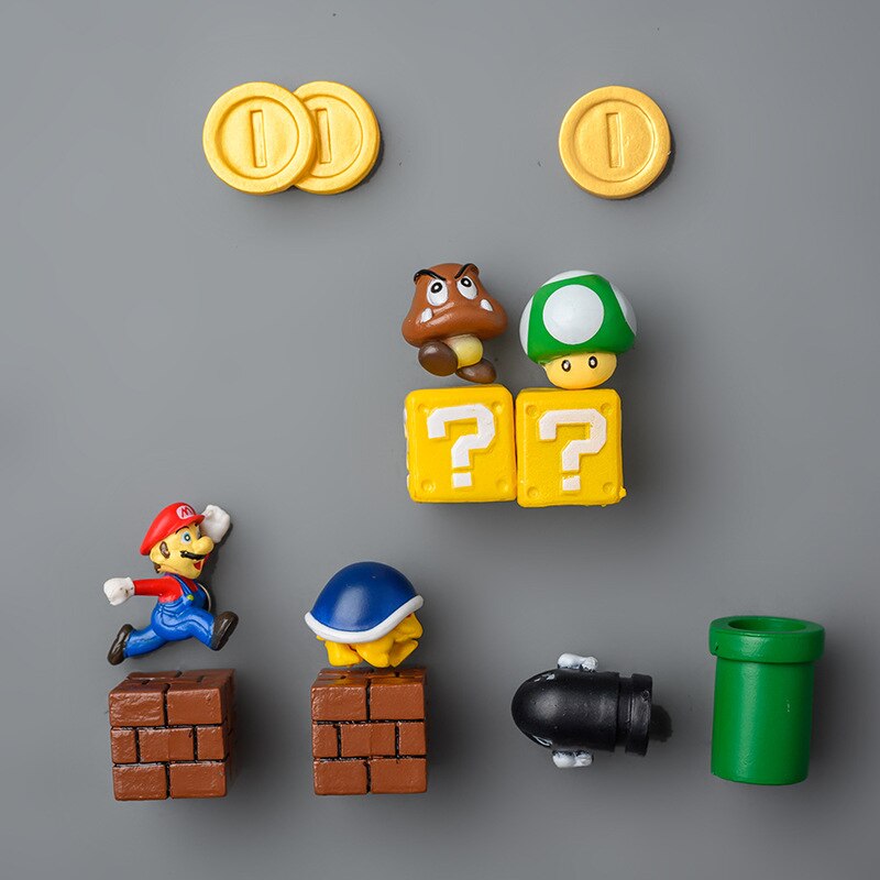 3D Mario Fridge Magnets for Kids Resin Cute & Fun Decorative Refrigerator Locker Magnets Kitchen Home Decoration