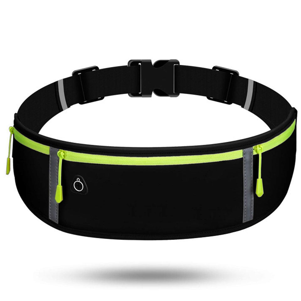 Reflective Unisex Running Belt Bag Sport Waist Band Bag Pack Travel Jogging Waist Pack Gym Fitness Bag for 6.5 Inch Phone Holder