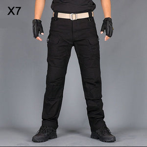 Pantalon tactique homme élasticité de poche Multiple ville pantalon militaire Sport urbain hommes mince gros noir Cargo pantalon moto 5XL