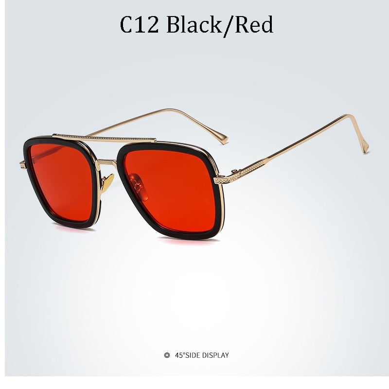 NEW luxury Avengers Tony Stark Style for women Sunglasses Men Square Brand Design Sun Glasses Oculos Retro male iron Man