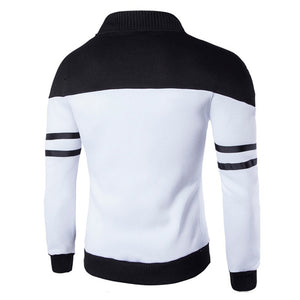 Autumn Men's Bomber Jacket Coat Sportswear Zipper Solid Stripe Patchwork Long Sleeve Outwear Mens Bomber Jacket Coat Homme 2019