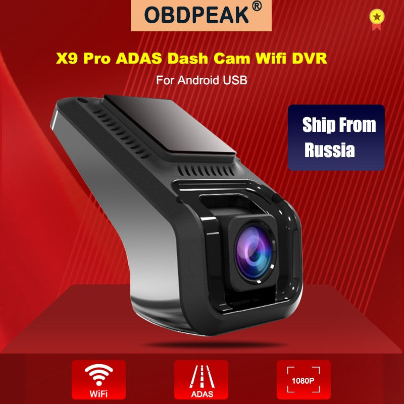 X9 Pro caméra de tableau de bord WiFi | Caméra enregistreur DVR, Full HD 1080P, caméra de tableau de bord Cycled DVR avec rétroviseur, numérique