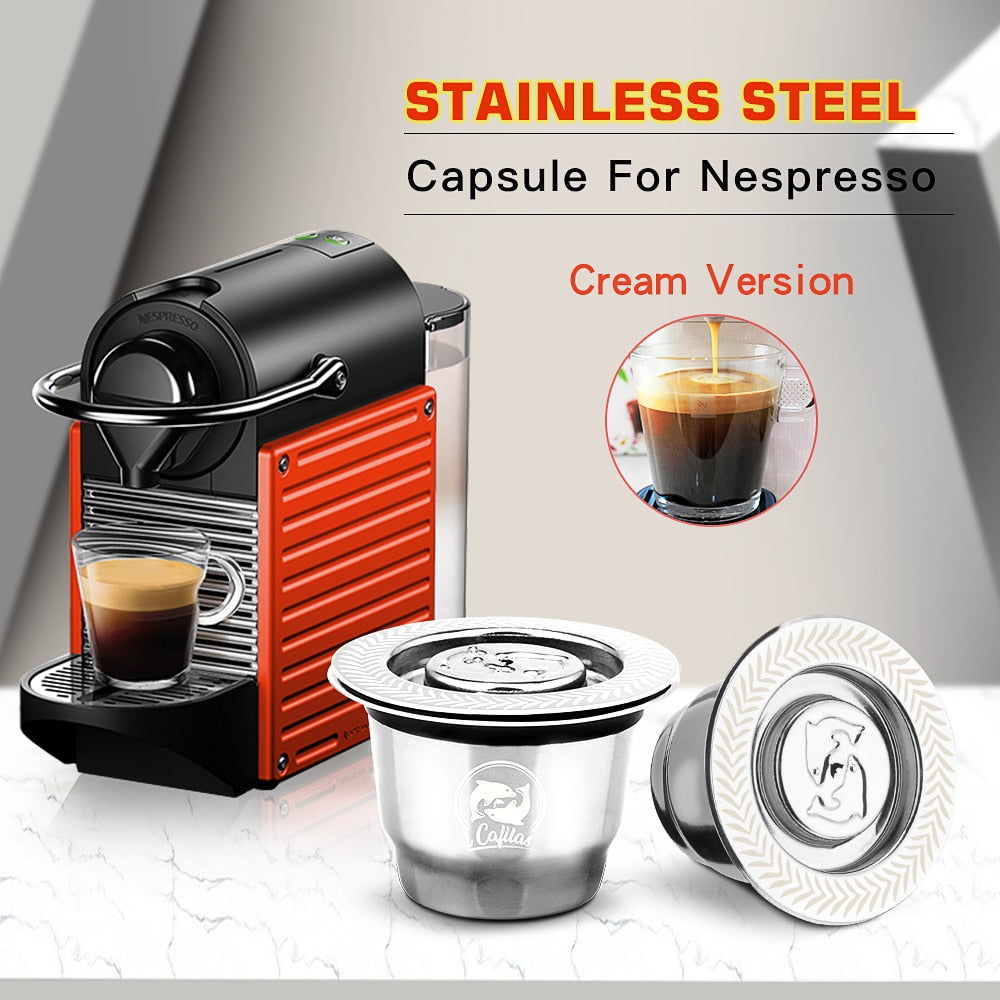 iCafilas For Nespresso Reutilisable Refillable Capsule Crema Espresso Reusable New Refillable For Nespresso