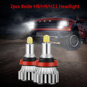 New 2Pcs/set DC 9-32 V 24Chips H1 H7 H8 H9 H11 LED Lamp Car Headlight Bulbs LED 360 Degree High Power Car LED Light 120W 18000LM