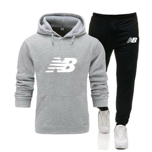 New Men Hoodies Suit Tracksuit Sweatshirt Suit Fleece Hoodie+Sweat pants Jogging