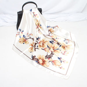Printed Dark Green Scarf Female Handkerchief Square Gift Gifts Friends Fashion Elegant Soft Headband Scarf Women 2020 Spring