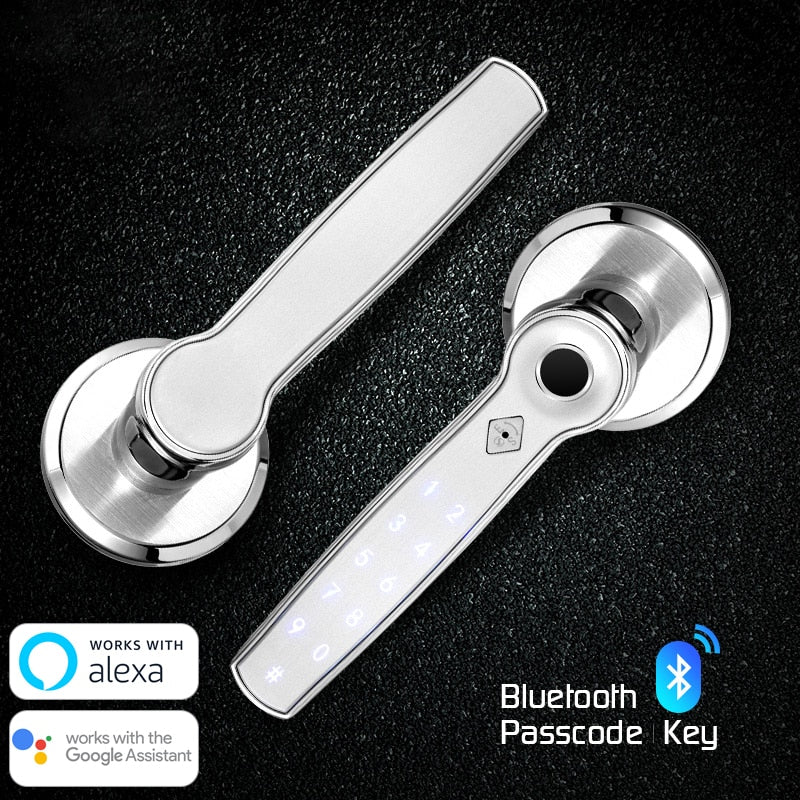 TTLOCK Wifi AI Voice Command Smart Door Lock Bluetooth Fingerprint Support Alexa Google Assistant Easy Replacement 158B