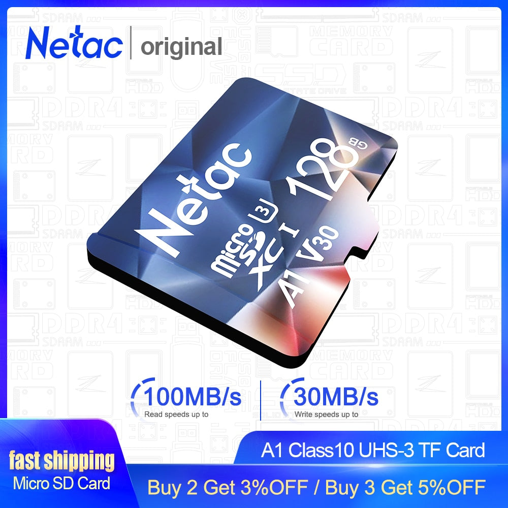 Netac Memory Card micro sd 128GB 32GB 16GB 100MB/S 64GB Micro SD Card адаптер sd Flash Card SD Card Hot Sale P500