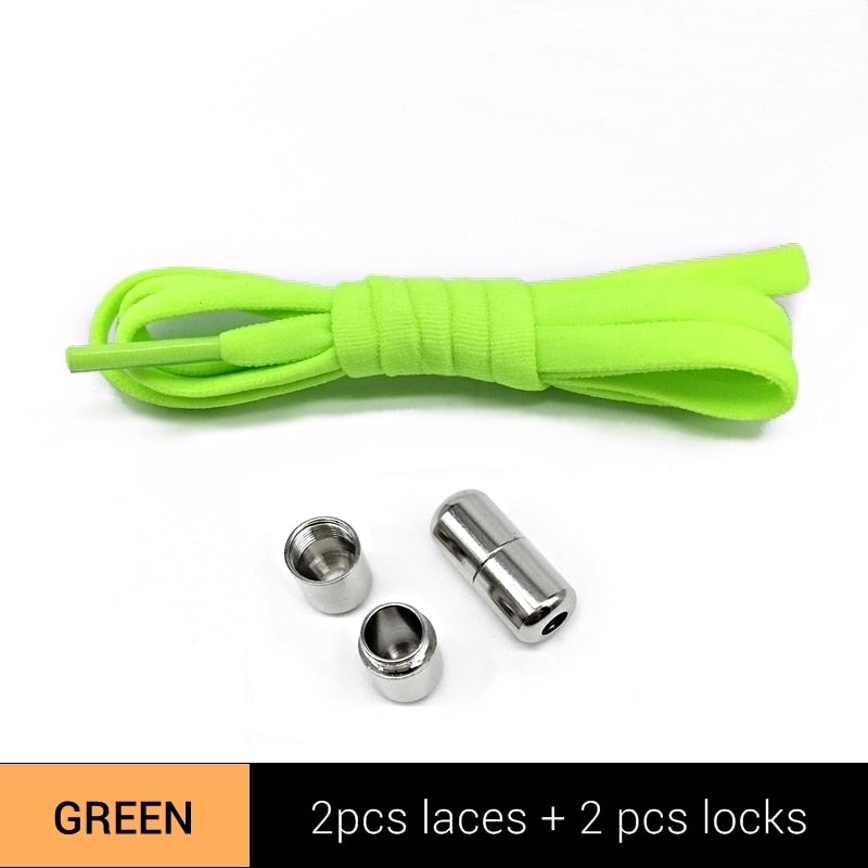 Third Version Elastic No Tie Shoelaces Metal Lock Shoe Laces For Kids Adult Sneakers Quick Shoelaces Semicircle Shoestrings F089