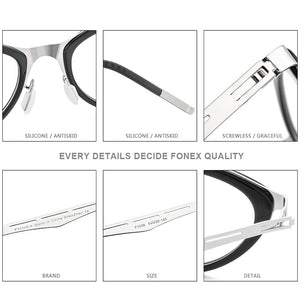FONEX Acetate Glasses Frame Women Myopia Prescription Cat Eye Eyeglasses 2020 New Optical Brand Designer Screwless Eyewear F1008