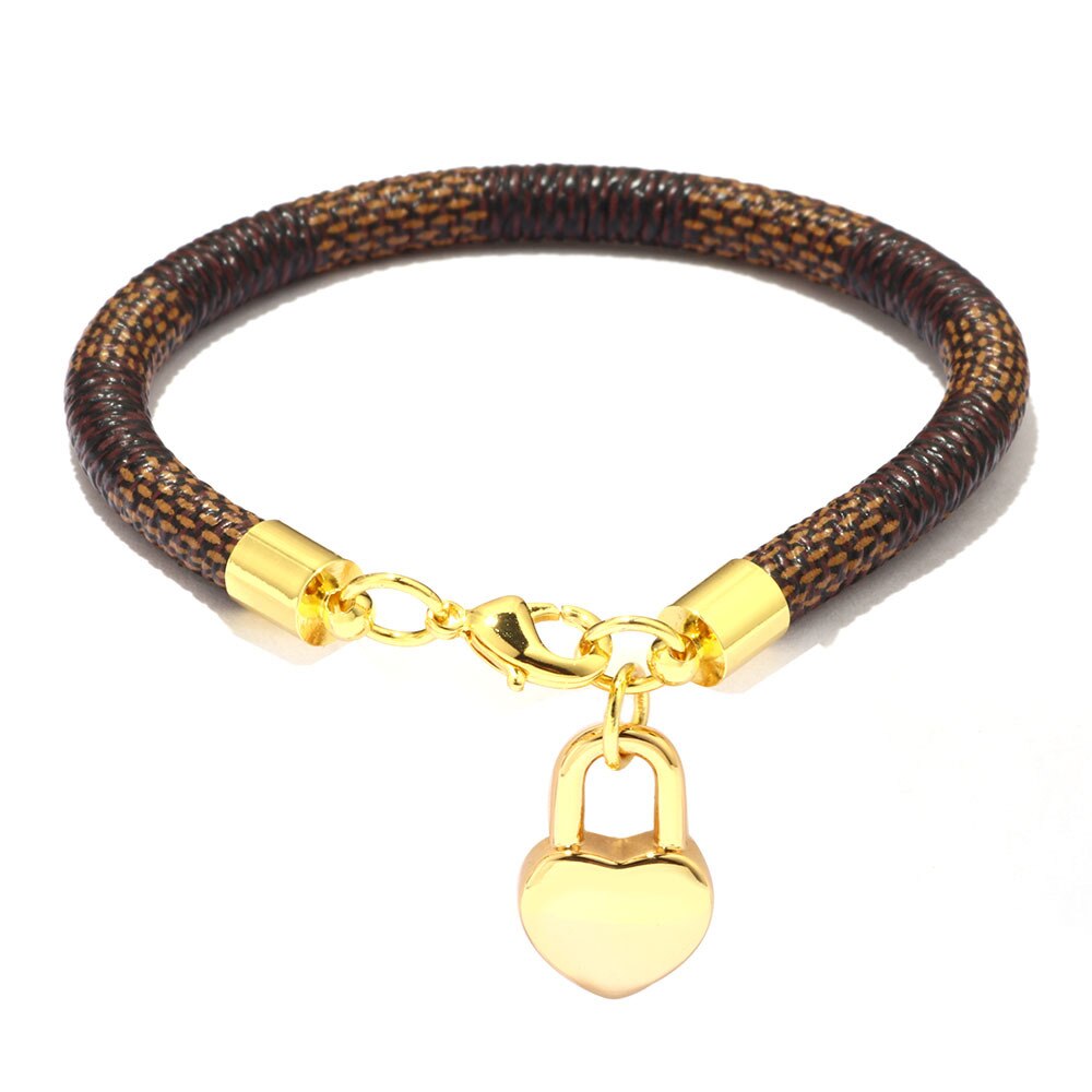Women Charm Bracelet High Quality Leather Bag Gold Love Pendant Female Bracelet Brand Bracelets For Women Best Gift