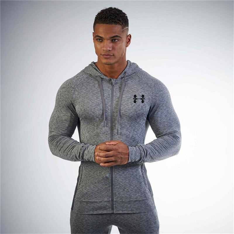 gyms men Spring Set Men's Fashion Sportswear Tracksuits Sets Men's Bodybuilding Hoodies+Pants casual fitness Outwear Suits men