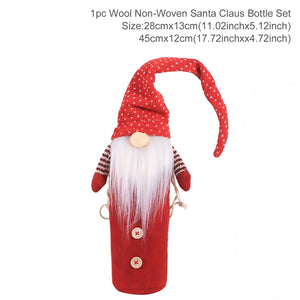 Christmas Wine Bottle Cover Merry Christmas Decor For Home 2020 Natal Noel Christmas Table Decor Xmas Gift Happy New Year 2021