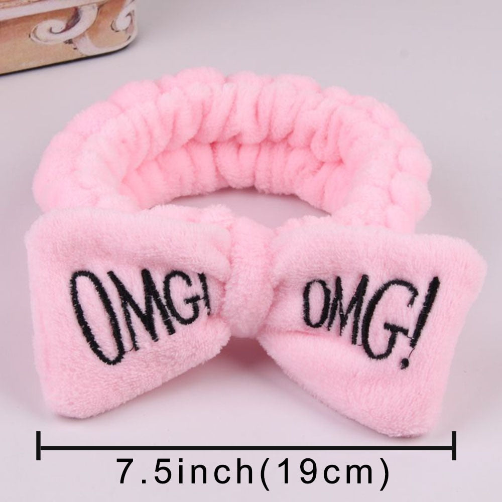 Wash Face Bow Hairbands For Women Girls