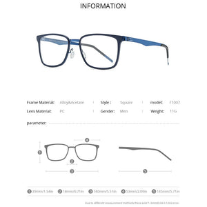 FONEX Alloy Acetate Glasses Frame Men Square Prescription Myopia Optical Eyeglasses 2020 New Women Korea Screwless Eyewear F1007