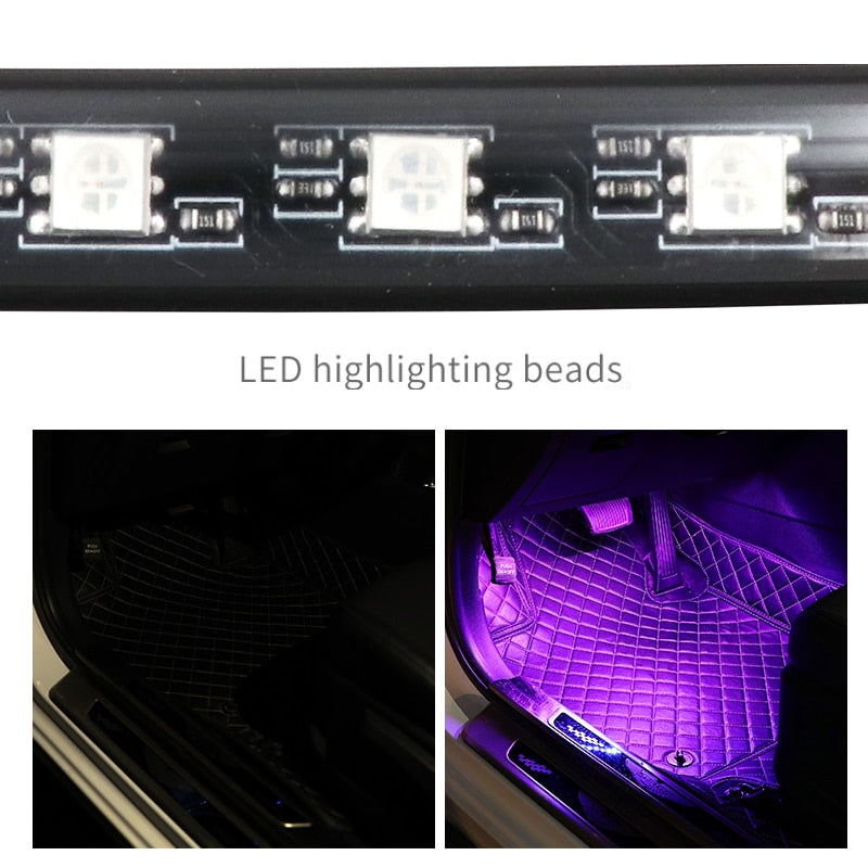 48 LED Car Footwell Light Ambient Lamp With USB App Remote Box Control Multiple Modes Automotive Interior Decorative Lights