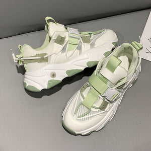 Times New Roman Women's Sneakers 2020 Autumn Fashion Buckle Platform Sneaker Walking Shoes Woman Casual Shoes Plus Size 41 42