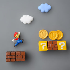 3D Mario Fridge Magnets for Kids Resin Cute & Fun Decorative Refrigerator Locker Magnets Kitchen Home Decoration