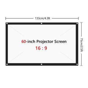 Mini Portable famille LED Micro téléphone Portable vidéoprojecteur Home cinéma + 16:9 Polyester Spandex doux projecteur film écran