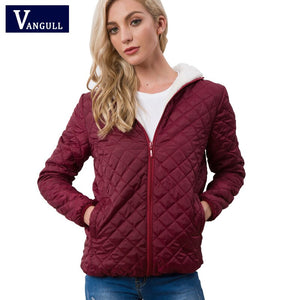 Vangull Women Hooded Jacket Casual Basic Warm Velvet Lamb Parka Coat 2020 Autumn Winter New Solid Light Soft Famale Outerwear