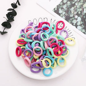 100PCS/Set Girls Candy Colors Nylon Elastic Hair Bands Children Rubber Band Headband Scrunchie Fashion Hair Accessories
