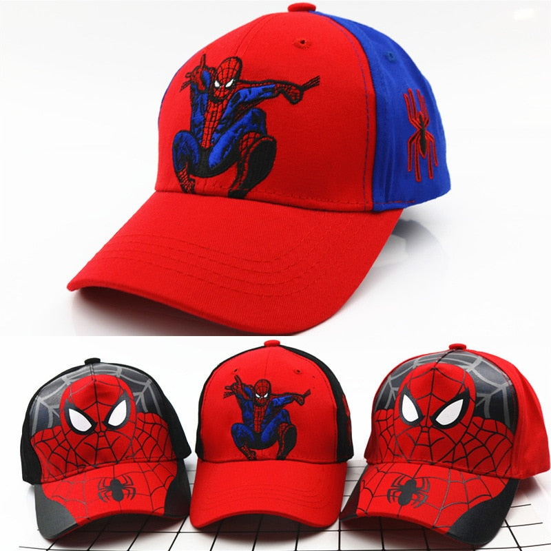 Anime Disney Marvel Frozen Mickey Mouse Kids Hat Boy Girl Travel Caps Spiderman Mickey Minnie Baby Caps Figure Gift Toys 2-8Y