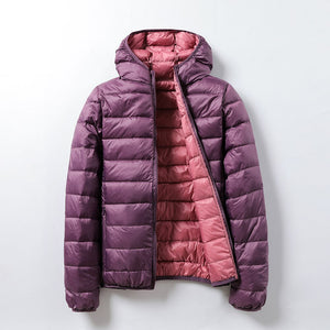 2020 Women Down Jacket Women Parks Ultra Light Feather Double Side Windbreaker Reversible Autumn Winter Female Coat Brand Tops