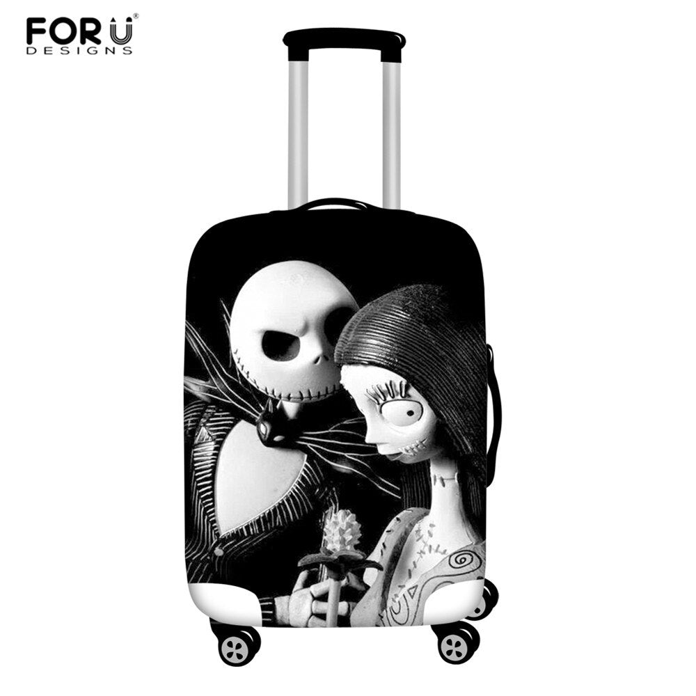FORUDESIGNS Jack Skellington Brand Design Luggage Cover Protector Nightmare Before Christmas Print Travel Elastic Suitcase Cases
