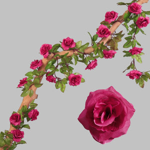 Artificial Flowers Rose 230cm length 16 to 69 flower Flowers for A Wedding Arch Flowers Garland Romantic Rose In Glass Dome