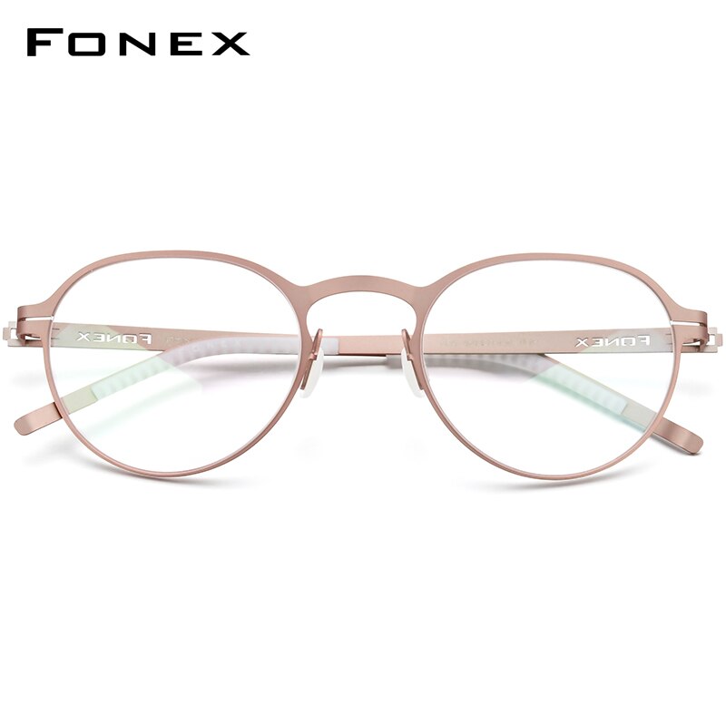 FONEX Alloy Glasses Frame Women 2020 New Round Optical Myopia Prescription Eyeglasses Frames Men Korean Screwless Eyewear 994