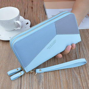 Leather Wallets Women Long Zipper