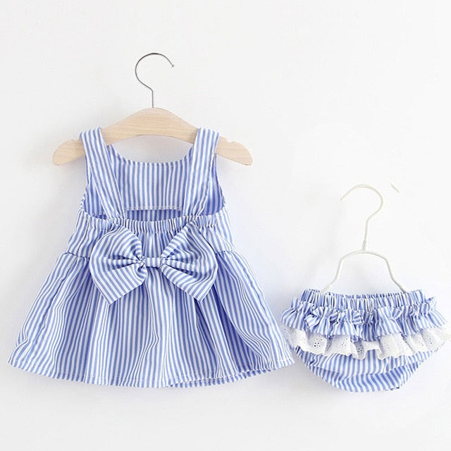 Melario Baby Girls Dresses With Hat 2pcs Clothes Sets Kids Clothes Baby Sleeveless Birthday Party Princess Dress Print Floral