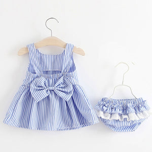 Melario Baby Girls Dresses With Hat 2pcs Clothes Sets Kids Clothes Baby Sleeveless Birthday Party Princess Dress Print Floral